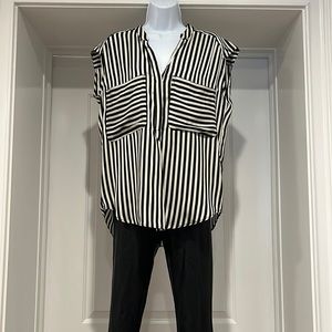 Zara black/white stripe top size small new with tags